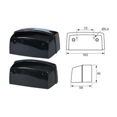 Black Plastic Number Plate Lamp