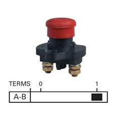 Emergency Push Button Battery Isolator - 130A at 48V and 500A
