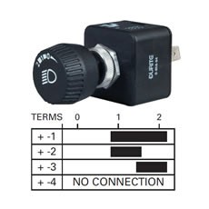Three Position Rotary Switch - Off/Side/Head - 29A at 12V