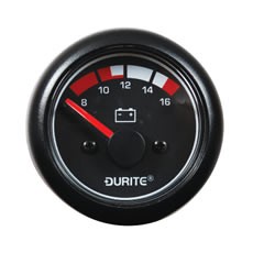 Battery Condition Voltmeter - 90° Sweep Dial