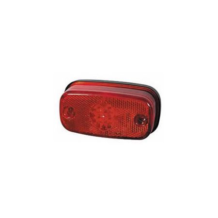 Red LED Rear Marker Lamp with Reflex Reflector and Screw Cable Connections - 24V