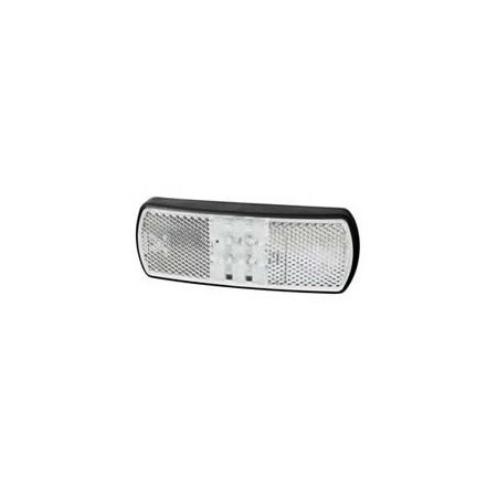Clear LED Front Marker & Reflex Reflector Lamp with Leads - 12/24V
