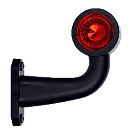 Red/White LED Short Angled Outline Marker Lamp - 12/24V |Right Hand