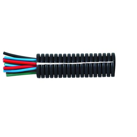 Black Polypropylene Deep-Section Convoluted Split Tubing - 4.5NW x 100m