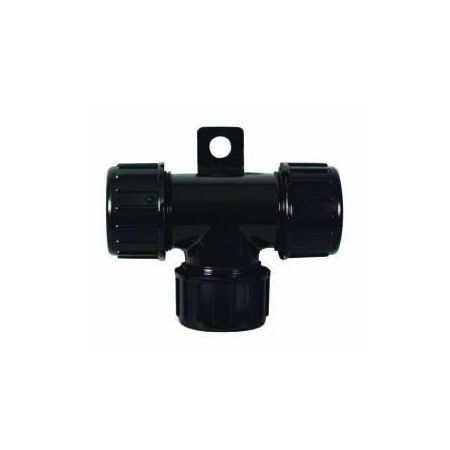 Black Polycarbonate Sealed T-Piece with Nylon Cap Nuts - 10 x 10 x 10NW