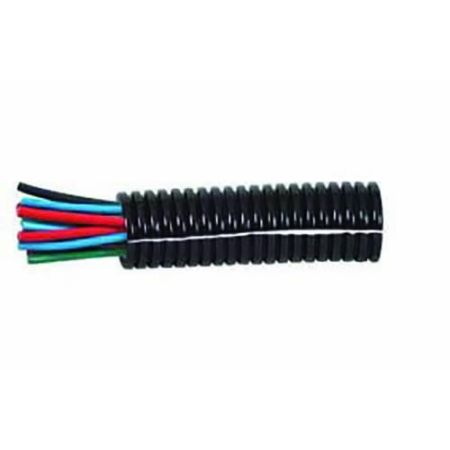 Black Nylon Heavy-Duty Convoluted Split Tubing - 7.5NW x 50m
