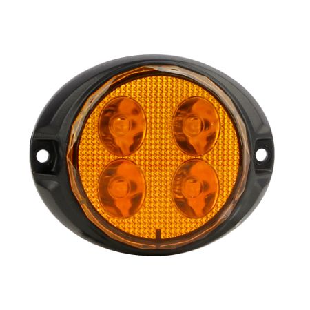 R65 Class 2 & R10 Slim Oval Amber Lens LED Warning Light (10 Flash Patterns)