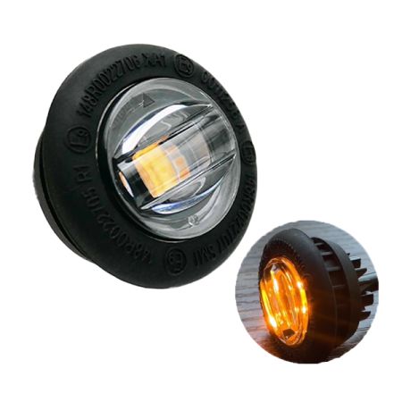 R65 19mm Round LED Amber Warning Light with Amber Position Lamp
