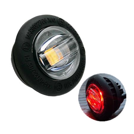R65 19mm Round LED Amber Warning Light with Red Position Lamp