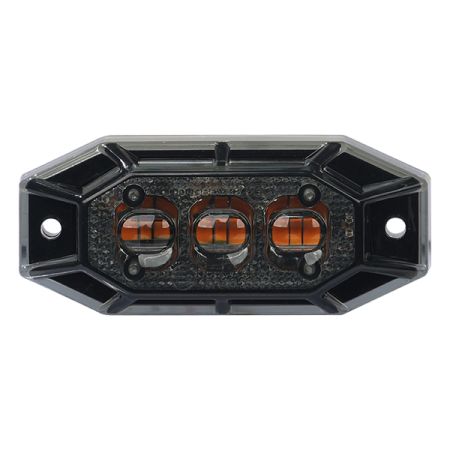 R65 Class 1 & R10 LED Dark Lens Warning Light - 9 Amber LEDs