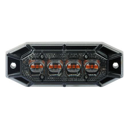 R65 Class 1 & R10 LED Dark Lens Warning Light - 12 Amber LEDs