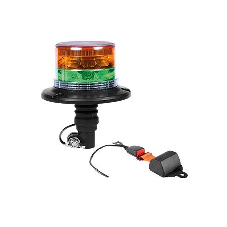 R10 Dual Colour Beacon with Flexi DIN Base and R16 Seat Belt Kit - 12/24V 