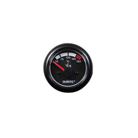 LED Illuminated Marine Oil Temperature Gauge with Sender Unit - 52mm, 12/24V