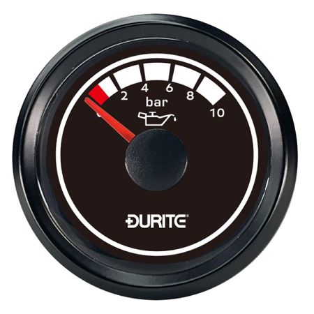 LED Illuminated Marine Oil Pressure Gauge With Sender - 12/24V