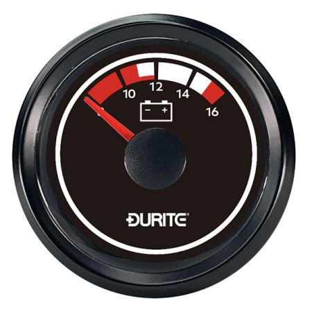 LED Illuminated Marine Voltmeter Gauge - 12V