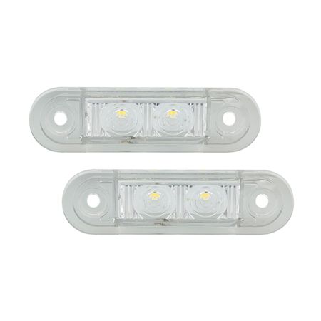 LED Autolamps Compact Front White LED Marker Lamp (Pair) - 12/24V