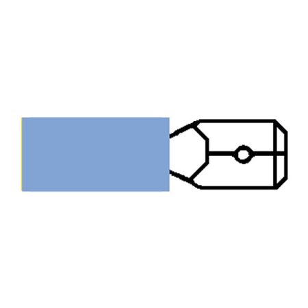 Blue Pre-Insulated Heat-Shrink Male Spade Terminal - 6.3mm