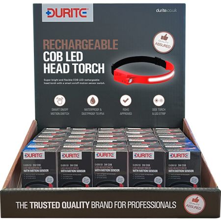 Rechargeable LED Head Torch Stand Pk 25