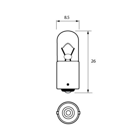 249 LED Bulb 24V BA9S |White LED
