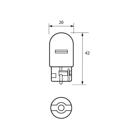 380W 12V 21/5W W3x16Q 20mm CAPLESS