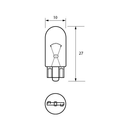 505 24V 3W W2.1 x 9.5D 10mm