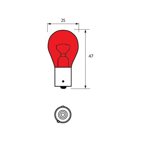 584 12V 21W BAW15S RED