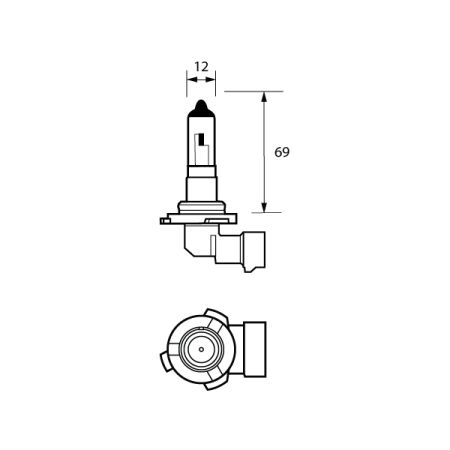 9006 12V 51W HB4 RT/ANG HALOGEN