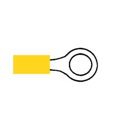 Yellow Pre-Insulated Ring Terminals - 8.4mm Yellow Pre-Insulated Ring Terminals - 8.4mm