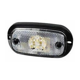 Clear LED Front Marker Lamp with Reflex Reflector and Leads - 12V Clear LED Front Marker Lamp with Reflex Reflector and Leads - 12V