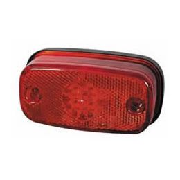 Red LED Rear Marker Lamp with Reflex Reflector and Screw Cable Connections - 24V