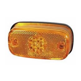 Amber LED Side Marker Lamp with Reflex Reflector and Screw Cable Connections - 12/24V