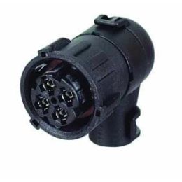 DIN Black Nylon 90° Connector for 10NW Tubing - 4 Way DIN Black Nylon 90° Connector for 10NW Tubing - 4 Way