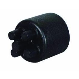 Black PVC Conduit End Cap for Convoluted Tubing - 10NW 5 Outlets Black PVC Conduit End Cap for Convoluted Tubing - 10NW 5 Outlets