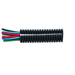 Black Polypropylene Deep-Section Convoluted Split Tubing - 10NW x 50m