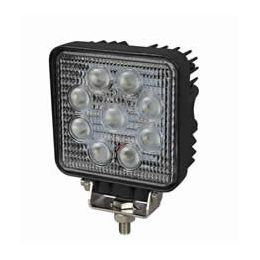 9 x 3W LED Work Lamp with 450mm Flying Lead - Black, 12/24V, IP67