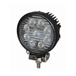 9 x 3W LED Work Lamp with 450mm Flying Lead - Black, 12/24V, IP67