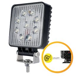 4" Square LED Work Lamp with Switch - 12/24V