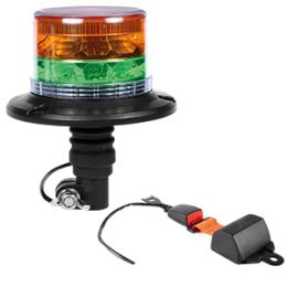 R10 Dual Colour Beacon with Flexi DIN Base and R16 Seat Belt Kit - 12/24V R10 Dual Colour Beacon with Flexi DIN Base and R16 Seat Belt Kit - 12/24V