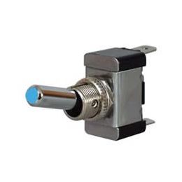 Blue LED On/Off Toggle Switch with Metal Lever- 12/24V