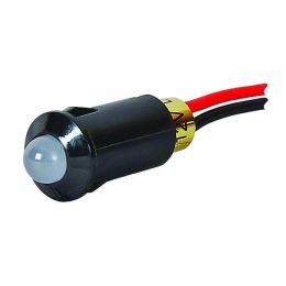 Green LED Warning Light for 8.2mm diameter Panel Hole - 12V Red Positive Black Negative