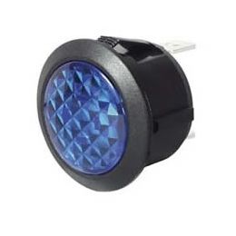 Blue LED Warning Light for 20mm diameter Panel Hole - 12/24V