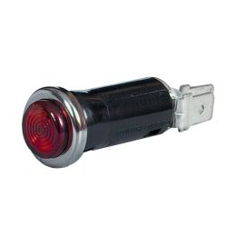 Blue Warning Light with 12V 2W Ba7S Bulb for 13mm diameter hole - Chrome Bezel