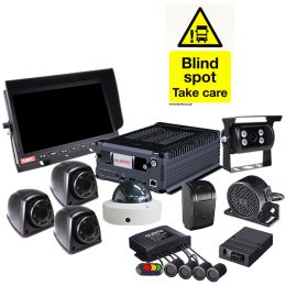 6 Cam 1080P DVR Kit, 9" Monitor, Side Detection Kit Bx1