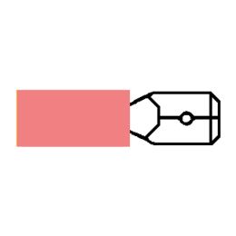 Red Pre-Insulated Heat-Shrink Male Spade Terminal - 6.3mm