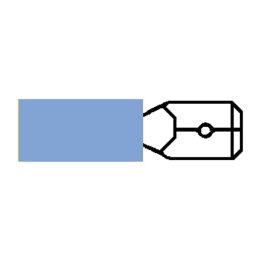 Blue Pre-Insulated Heat-Shrink Male Spade Terminal - 6.3mm