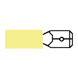 Yellow Pre-Insulated Heat-Shrink Male Spade Terminal - 6.3mm