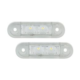 LED Autolamps Compact Front White LED Marker Lamp (Pair) - 12/24V