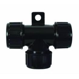Black Polycarbonate Sealed T-Piece with Nylon Cap Nuts - 7.5 x 7.5 x 7.5NW Black Polycarbonate Sealed T-Piece with Nylon Cap Nuts - 7.5 x 7.5 x 7.5NW