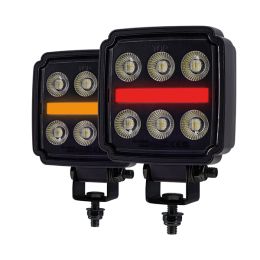 42W LED Work Lamp with Amber and Red Position Lamp - 12/24V