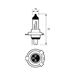 472 LED Bulb 12V H4 P43T UV
